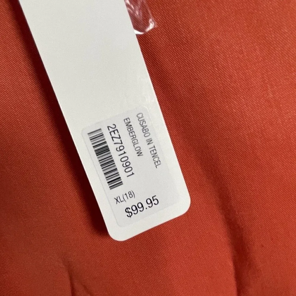 NWT Soft Surroundings Cusabo Emberglow Top Orange XL Lagenlook‎ Coastal Grandma